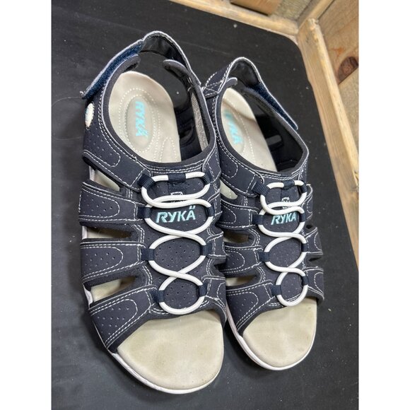 Ryka Womens Sandals Size 9.5 Wide Dark Blue Athletic Sports Shoes - Picture 2 of 6